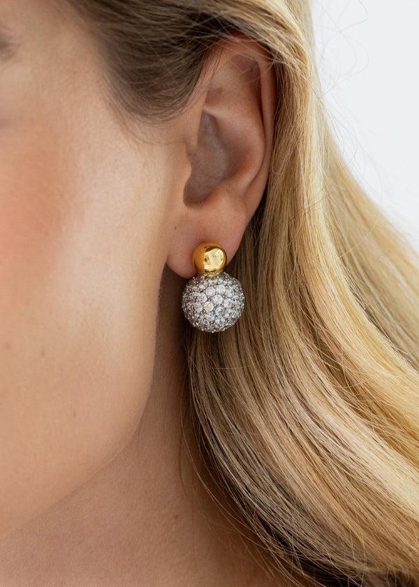 Jennifer Behr Ida Earrings Crystal Antique Gold
