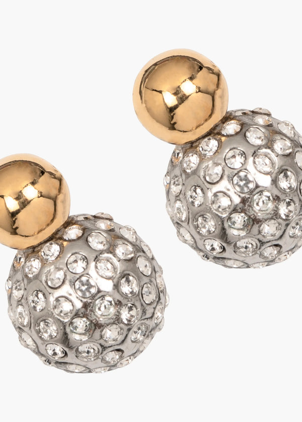 Jennifer Behr Ida Earrings Crystal Antique Gold