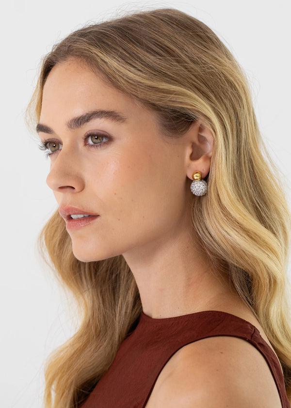 Jennifer Behr Ida Earrings Crystal Antique Gold