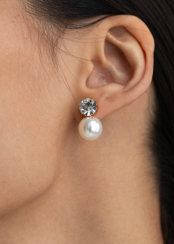 Jennifer Behr Ines Earrings Crystal Antique Gold