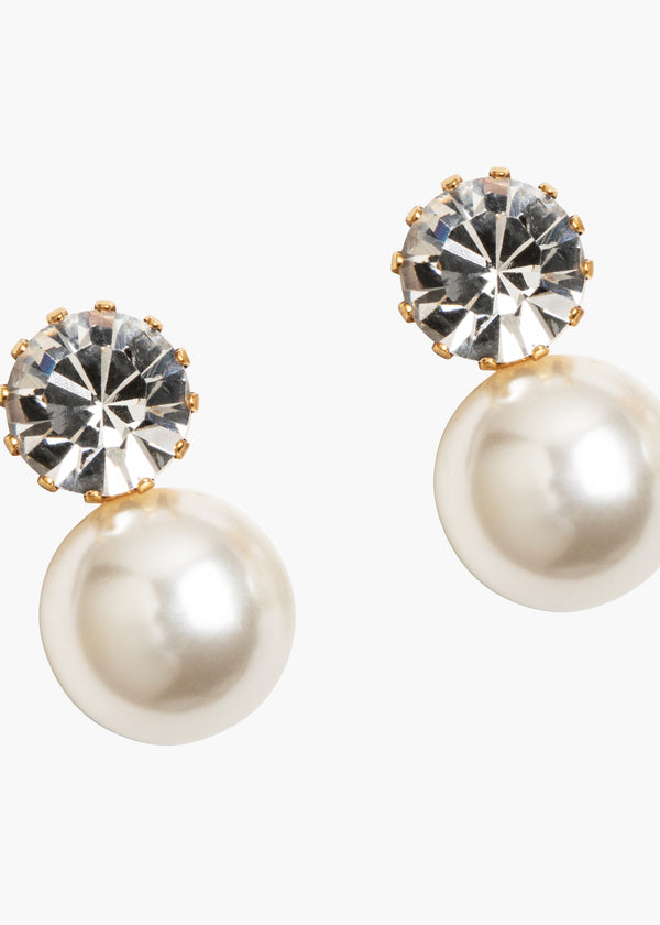 Jennifer Behr Ines Earrings Crystal Antique Gold