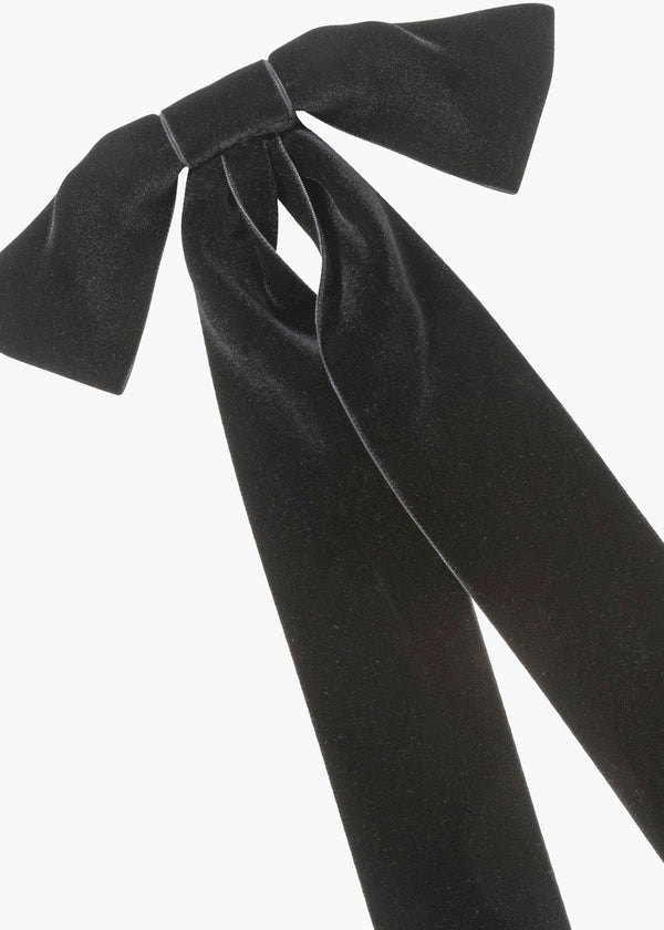 Jennifer Behr Jacqueline Velvet Bow Barrette Black
