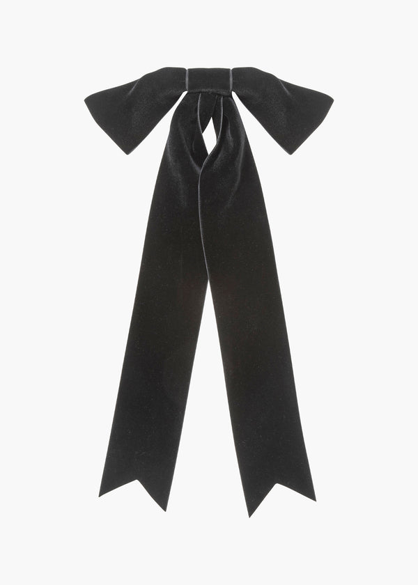 jennifer behr Jacqueline Velvet Bow Barrette Black