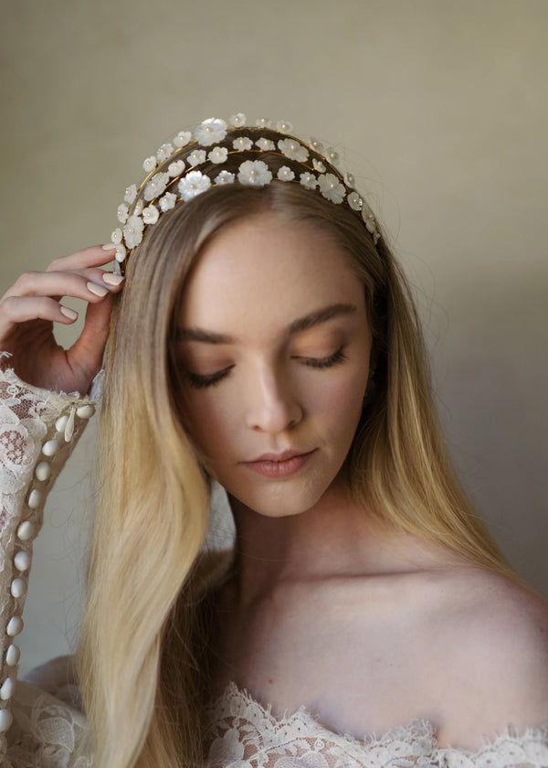 Jennifer Behr Jenette Crown Mother Of Pearl