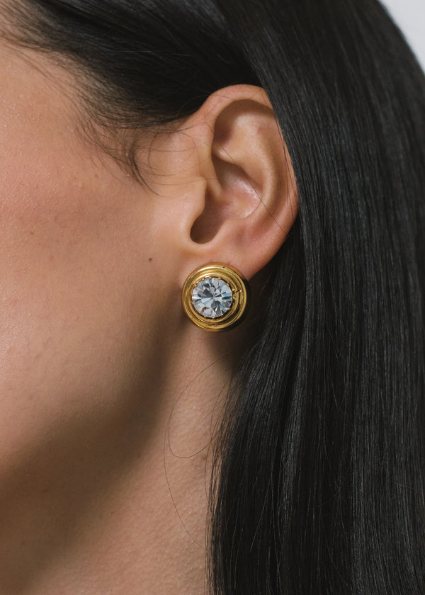 Jennifer Behr Jodi Earrings Crystal Antique Gold