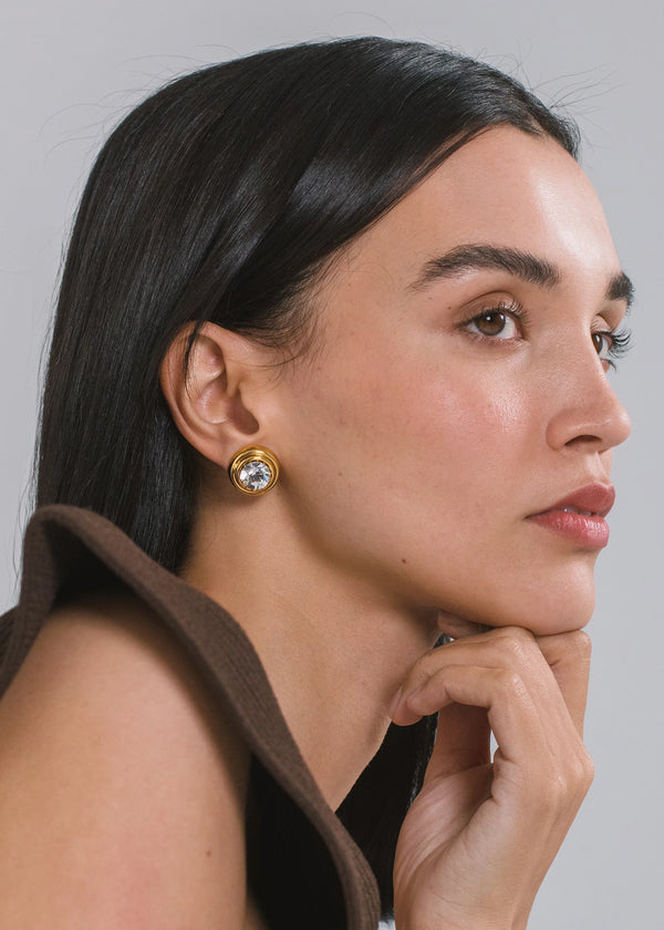 Jennifer Behr Jodi Earrings Crystal Antique Gold