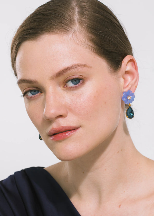 Jennifer Behr Juna Earrings Blue Chalcedony