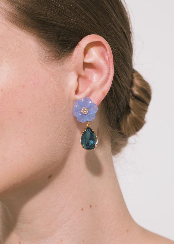 Jennifer Behr Juna Earrings Blue Chalcedony