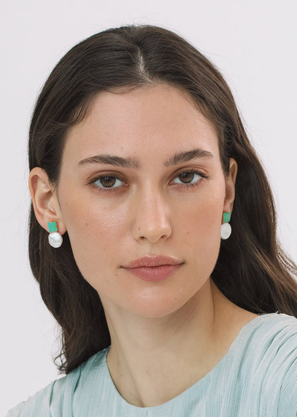 Jennifer Behr Junia Earrings Pacific Opal