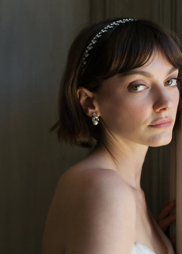 Jennifer Behr Kaide Earrings Crystal Pearl