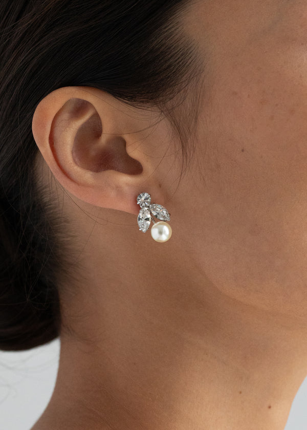 Jennifer Behr Kaide Earrings Crystal Pearl