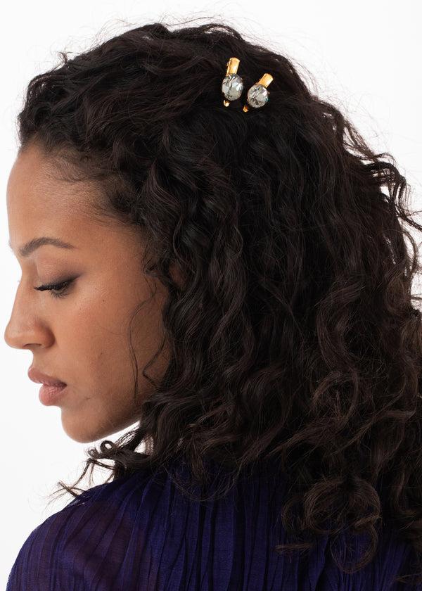 Jennifer Behr Kara Hair Clips Black Diamond