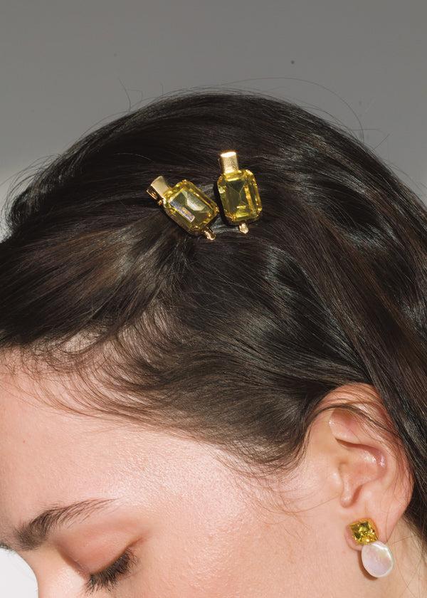 Jennifer Behr Kara Hair Clips Citron