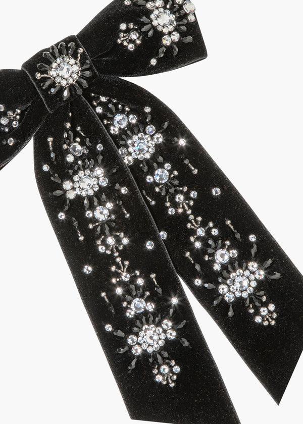 Jennifer Behr Kassia Bow Barrette Jet