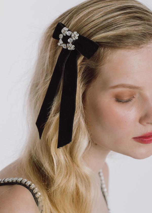 Jennifer Behr Kinley Bow Barrette Black