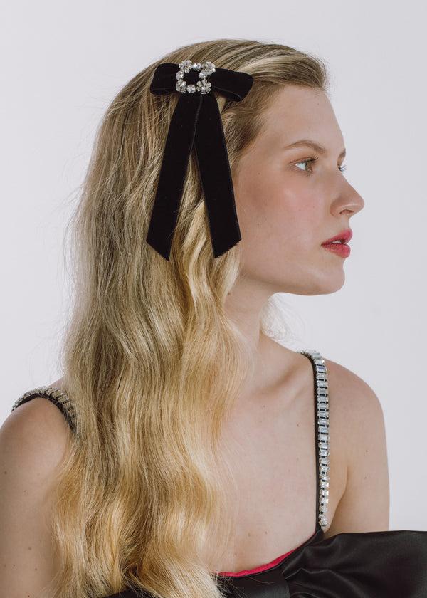 Jennifer Behr Kinley Bow Barrette Black