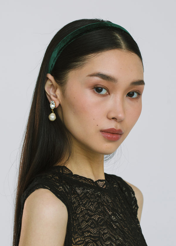 Jennifer Behr Lacey Headband Emerald