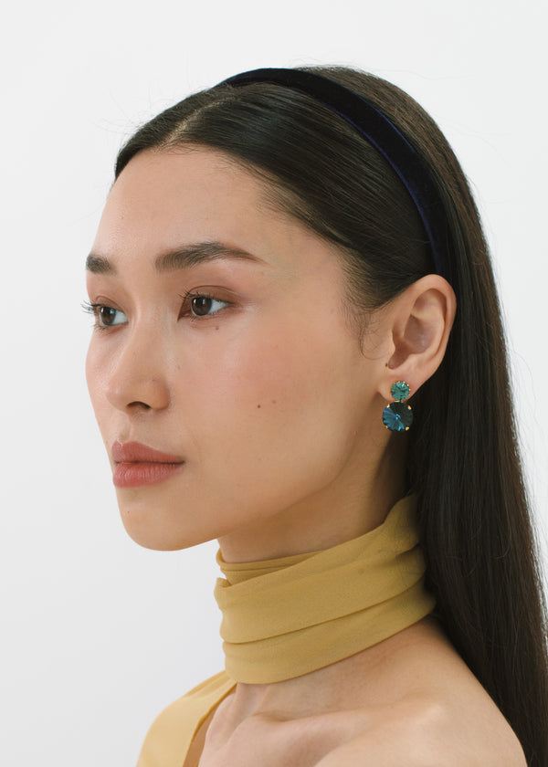 Jennifer Behr Lacey Headband Navy