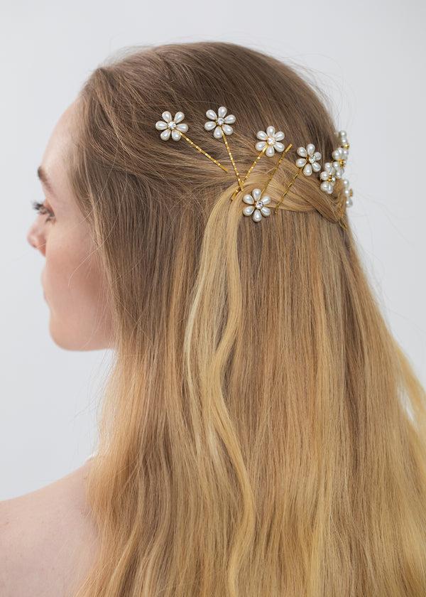 Jennifer Behr Laena Bobby Pin Set Gold