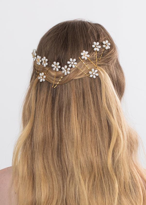 Jennifer Behr Laena Bobby Pin Set Gold