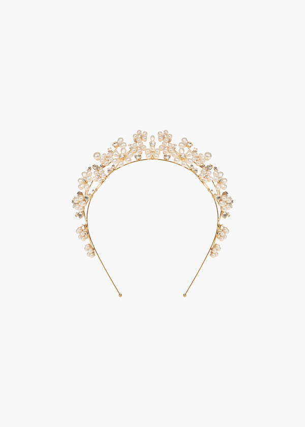 jennifer behr Laena Tiara Crystal Antique Gold