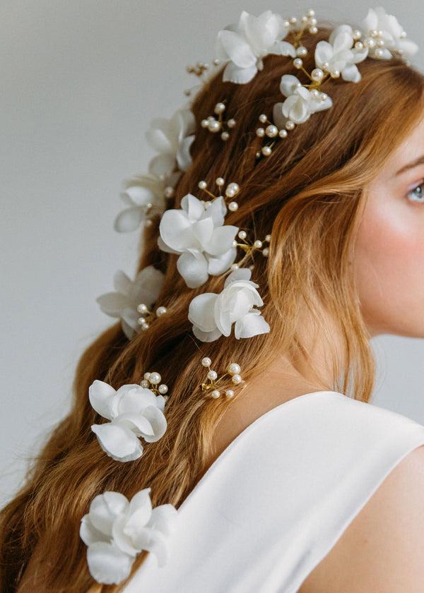 Jennifer Behr Large Jardinia Hairpins Cream