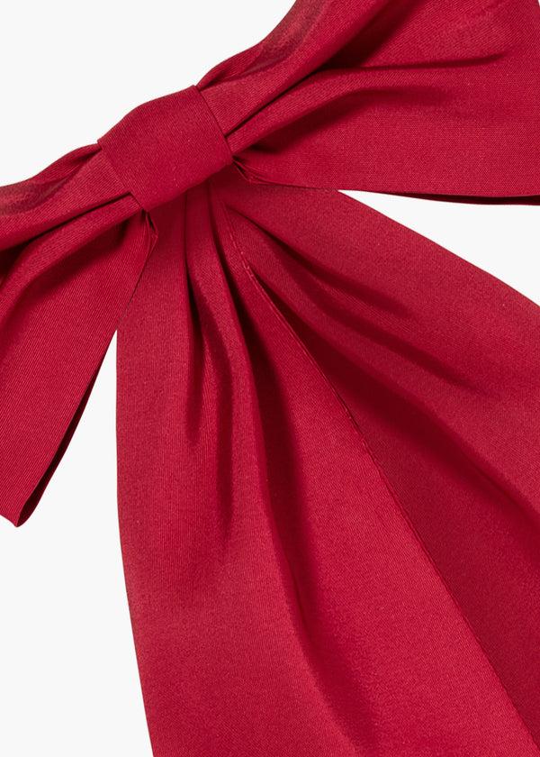 Jennifer Behr Leander Bow Barrette Faille Cherry