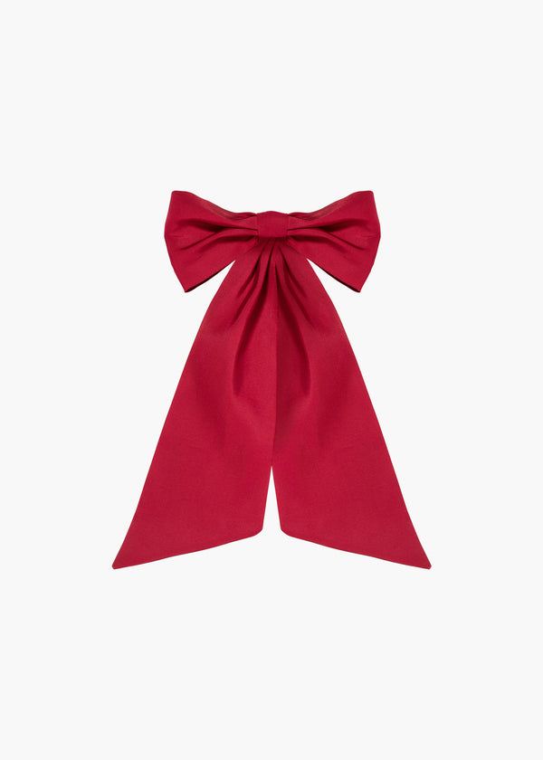 jennifer behr Leander Bow Barrette Faille Cherry