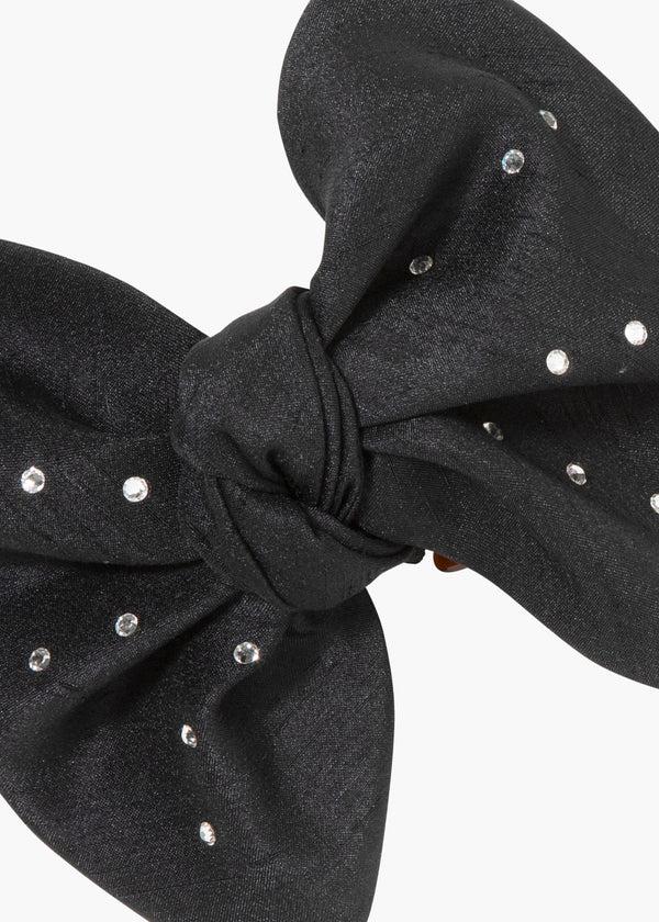 Jennifer Behr Leonor Bow Jaw Clip Black Crystal