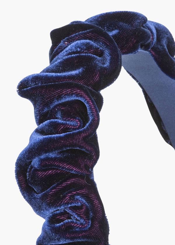 Jennifer Behr Lia Headband In Velvet Navy