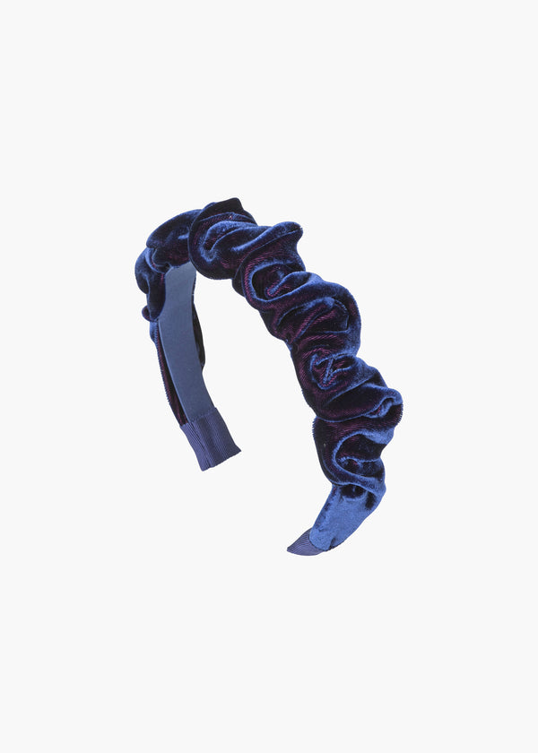 jennifer behr Lia Headband in Velvet Navy