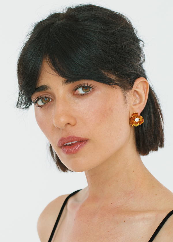 Jennifer Behr Lil Earrings Crystal Antique Gold