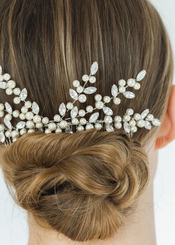 Jennifer Behr Lorena Comb Pearl Silver