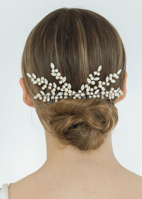 Jennifer Behr Lorena Comb Pearl Silver