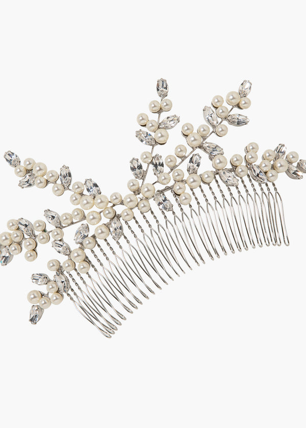 Jennifer Behr Lorena Comb Pearl Silver