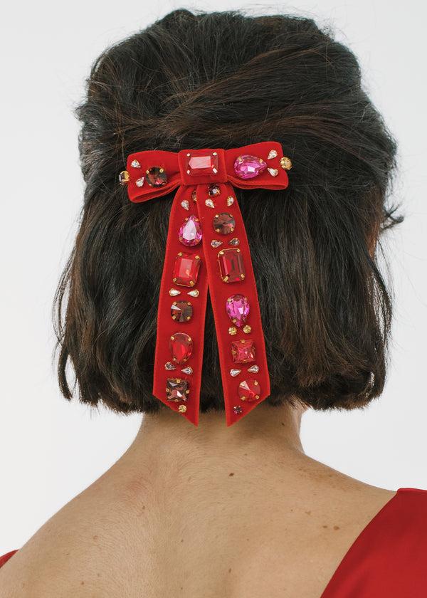 Jennifer Behr Lucia Bow Barrette Ruby