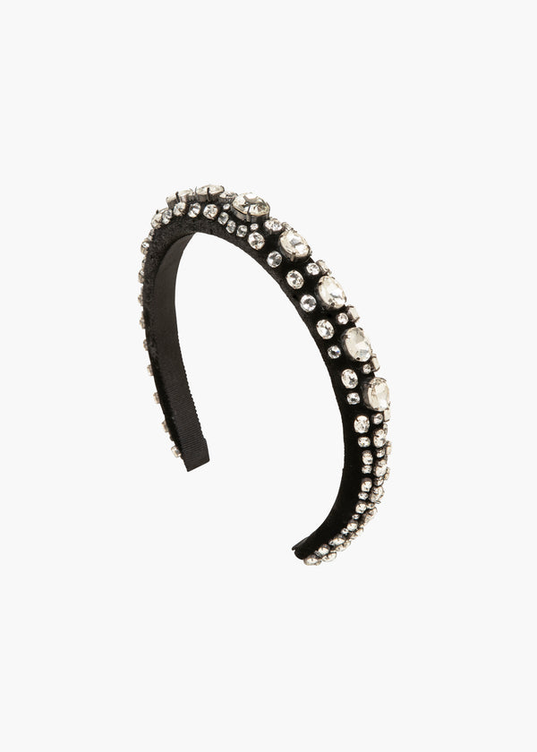 jennifer behr Luciana Headband Black Crystal