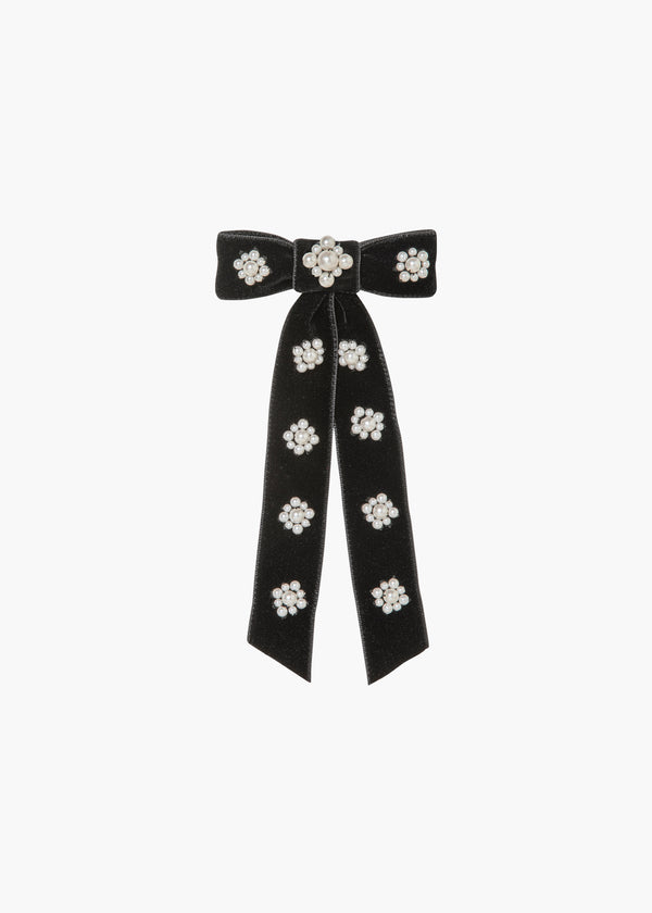 jennifer behr Lynette Bow Barrette Black Pearl