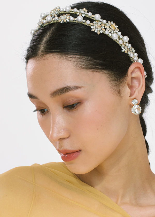 Jennifer Behr Manon Headband Crystal Pearl