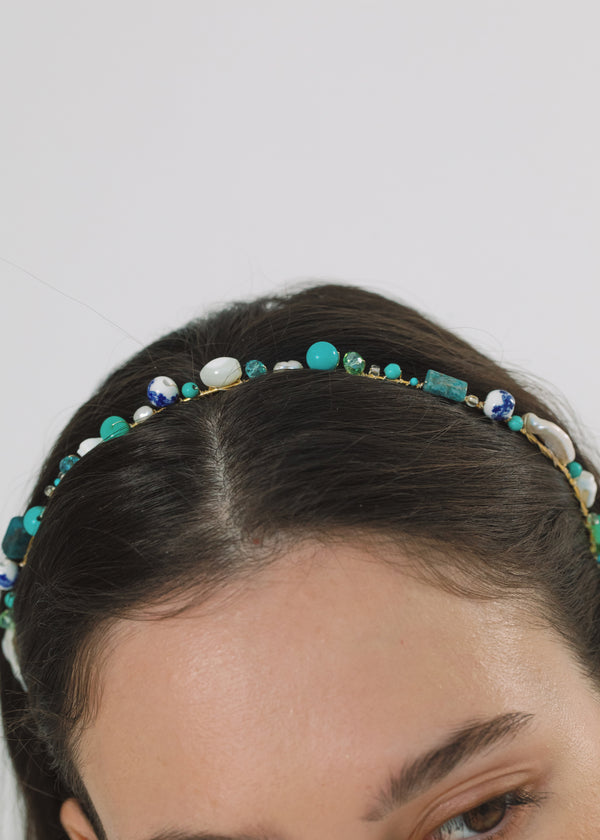 Jennifer Behr Marietta Headband Ocean