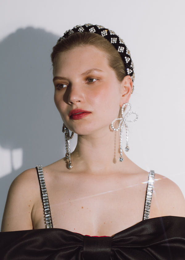 Jennifer Behr Marlena Headband Black Crystal