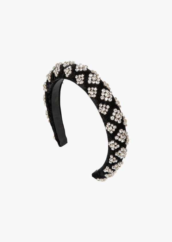 jennifer behr Marlena Headband Black Crystal