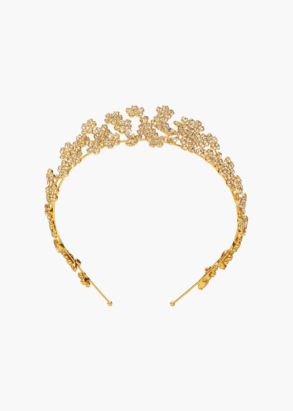 jennifer behr Meadow Tiara Crystal Antique Gold