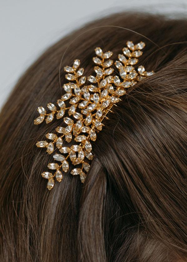 Jennifer Behr Mignonette Comb Crystal Antique Gold