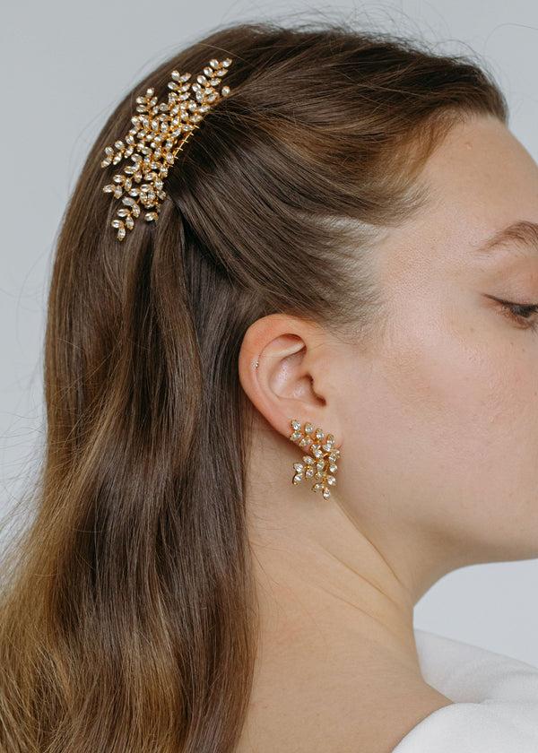 Jennifer Behr Mignonette Comb Crystal Antique Gold