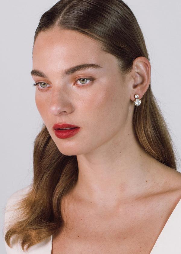 Jennifer Behr Mila Earrings Crystal Antique Gold