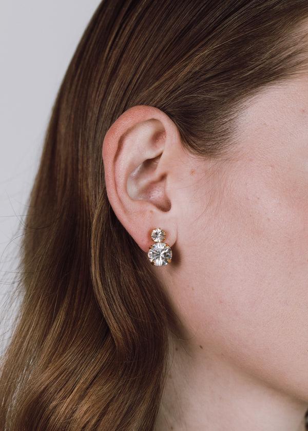 Jennifer Behr Mila Earrings Crystal Antique Gold