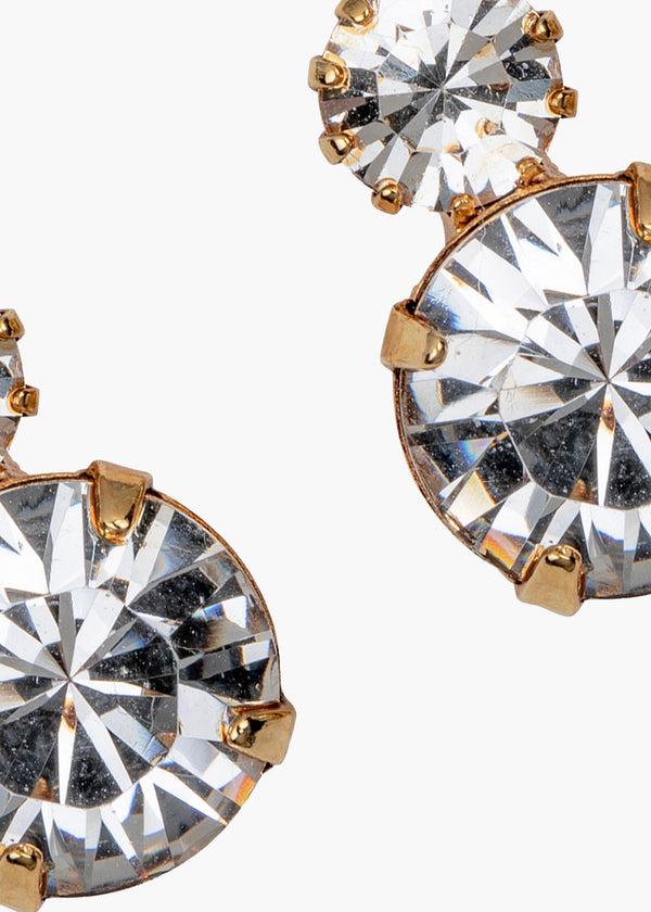 Jennifer Behr Mila Earrings Crystal Antique Gold