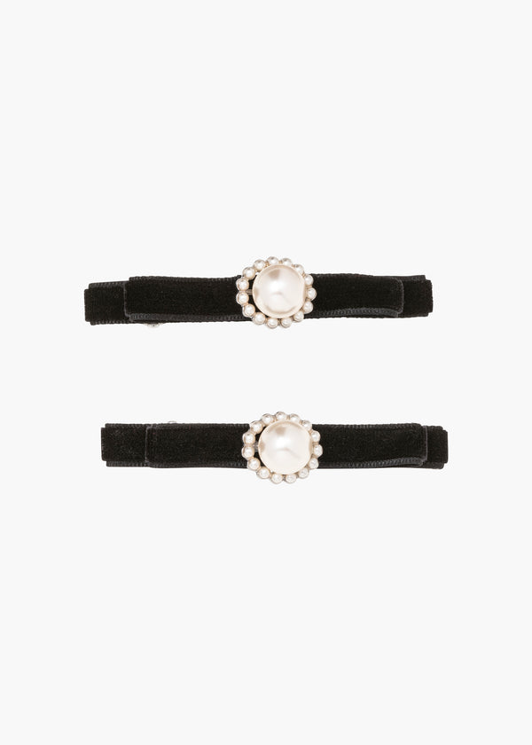 jennifer behr Minetta Bow Clips Black