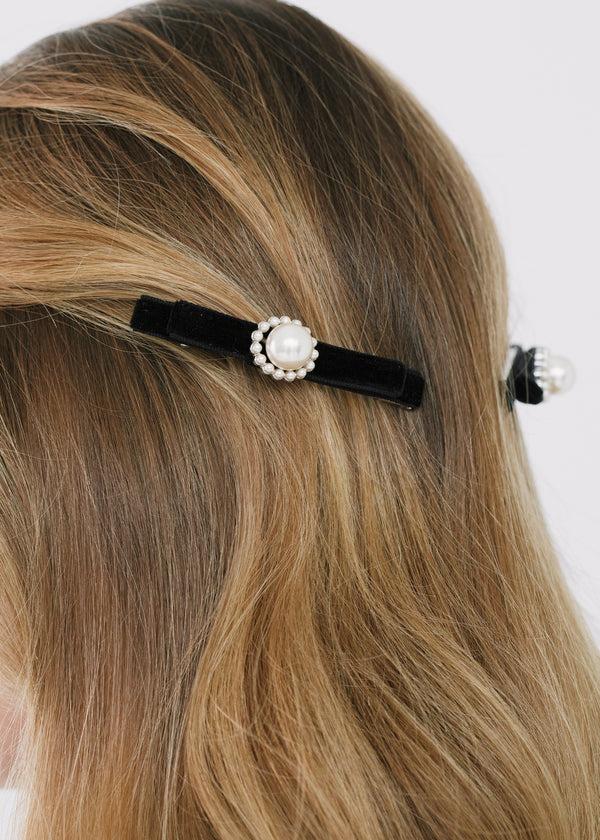 Jennifer Behr Minetta Bow Clips Black